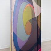 Katrin Schnabl, Chant II, 2019, steel, felt, polyamide, 72 x 34 x 10 inches