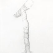 Untitled (clay sculpture), graphite on paper, 3O x 22 inches