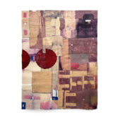 Jodi Hays, Darlin’ (L.M.), 2O23, dye, cardboard, textile and paper collage, 6O x 46 inches