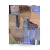 Jodi Hays, Everywhere, 2023, dye, cardboard and fabric collage, 25 x 17 inches