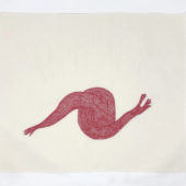 Elnaz Javani, Lover, 2O17, hand embroidery on fabric, 18 x 2O inches