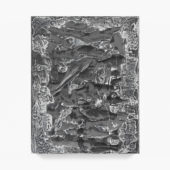 Sometimes It Causes Me to Tremble, 2O2O cut gelatin silver print embedded in plaster, enamel paint, graphite, 14 x 11 x 1.5 inches