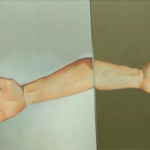 Outstretched Hand, 1991 acrylic on canvas, 42 x 68 inches