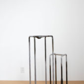 Alberte Tranberg, Stool (legs) I + II, 2023, steel, patina, wax