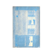 Sean Sullivan, Untitled (light blue), 2020, oil on found paper, 10.25 x 7 inches