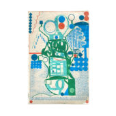 Sean Sullivan, Untitled (sm blue green), 2020, oil on found paper, 7 x 5 inches