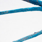 Allison Wade, am is are was were (turquoise blue), detail, 2025, papier-mâché, Aqua-Resin, concrete patching compound, acrylic paint, 21 x 17 x 6 inches