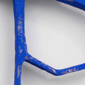 Allison Wade, am is are was were (royal blue), detail, 2025 papier-mâché, Aqua-Resin, concrete patching compound, acrylic paint, 22 x 15.5 x 2.5 inches