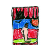 Taj Matumbi, Untitled, 2026, pastel on paper, 8.5 x 6.5 inches