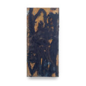 Sean Noonan, Icon Painting, 2023, oil on found wood, 12 x 5.5 inches