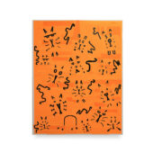 Christopher Michlig, Colony (Tangerine), 2026, letterpress and silkscreen collage, 56 x 44 inches