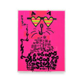 Christopher Michlig, Le Cat, 2026, letterpress and silkscreen collage, 28 x 22 inches