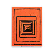 Christopher Michlig, Orange Composition (Spiraling), 2026, letterpress and silkscreen collage, 28 x 22 inches