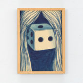 David Moreno, You Can Always Choose Your Own Face, 2O21, oil on paper, wood frame, 7 x 5 inches each, 243 works total