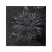 Frank Vega, Unit-Sunflower (3), 2022, feathers, enamel on canvas, 22 x 22 inches