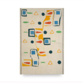 Andrew Zarou, conditions of carriage,  2024, Flashe and cotton string on unprimed muslin, 18 x 12 inches