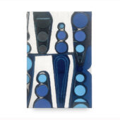 Andrew Zarou, december run, 2025, enamel, Flashe and latex on found textile, 18 x 12 x 1 inches