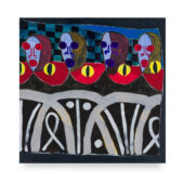 Taj Matumbi, Four Horsemen, 2025, acrylic on canvas, 40 x 40 inches