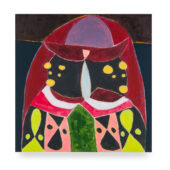 Taj Matumbi, Two-Faced, 2024, acrylic on canvas, 40 x 40 inches