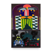 Taj Matumbi, Midnight Marauders, 2024, acrylic, graphite, and Flashe on canvas, 72 by 48 inches