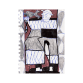 Taj Matumbi, Untitled, 2026, graphite, Ball-point pen and Posca on paper 8.5 x 6.5 inches