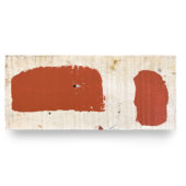 Sean Noonan, Simple Oddity 1, 2O22, enamel on found wood, 9.5 x 6.5 inches