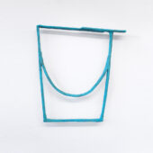 Allison Wade, 7. am is are was were (turquoise green), 2025, papier-mâché, Aqua-Resin, concrete patching compound, acrylic paint, 30 x 27 x 2 inches