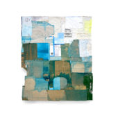Jodi Hays, Texarkana, 2O23, dye, fabric and cardboard collage, 38 x 32 inches