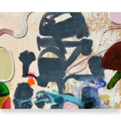 Guzzo Pinc, Mushroom Mists, 2023, mixed materials on canvas, 30 x 38 inches